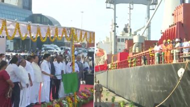 Tamil Nadu: CM MK Stalin Flags Off Vessel Carrying Essential Supplies to Crisis-Hit Sri Lanka From Chennai Port